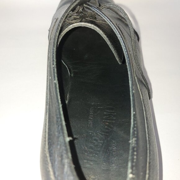 Salvatore Ferragamo Men Oxford Shoes Size 13 Black Leather Comfy Lace-up Loafers main image 10